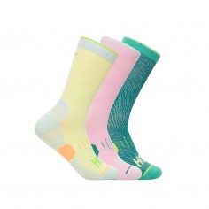 Pack Hoka 3 Crew Run Socks Yellow Pink Green