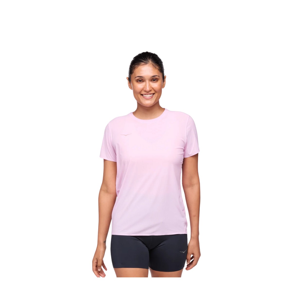 Hoka Airolite Kurzarm-T-Shirt für Damen in Rosa, Größe XS