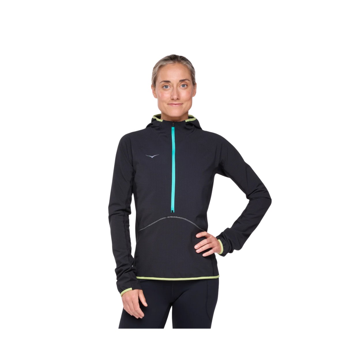 Hoka Skyglow Half Zip Sweatshirt Schwarz Blau Damen, Größe S