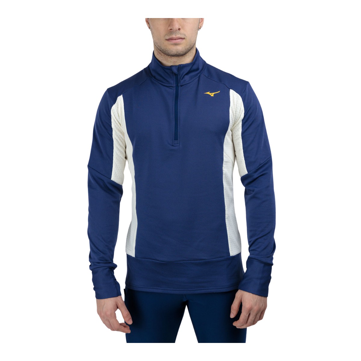 Mizuno Warmalite Sweatshirt Blau Weiß, Größe L