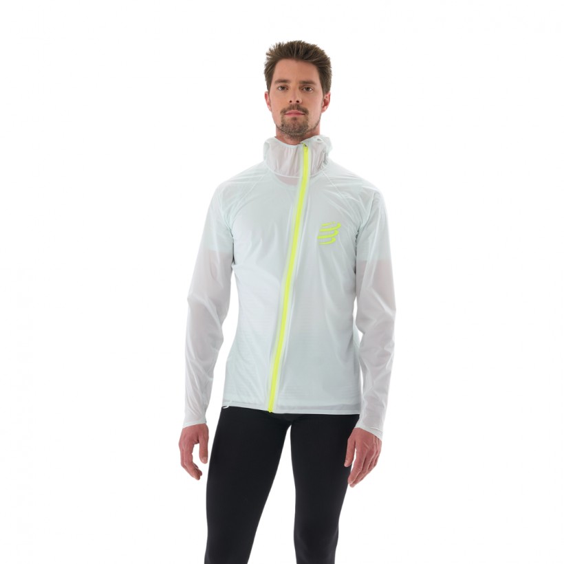 Chaqueta Compressport Hurricane Waterproof 10/10 Gris Amarillo