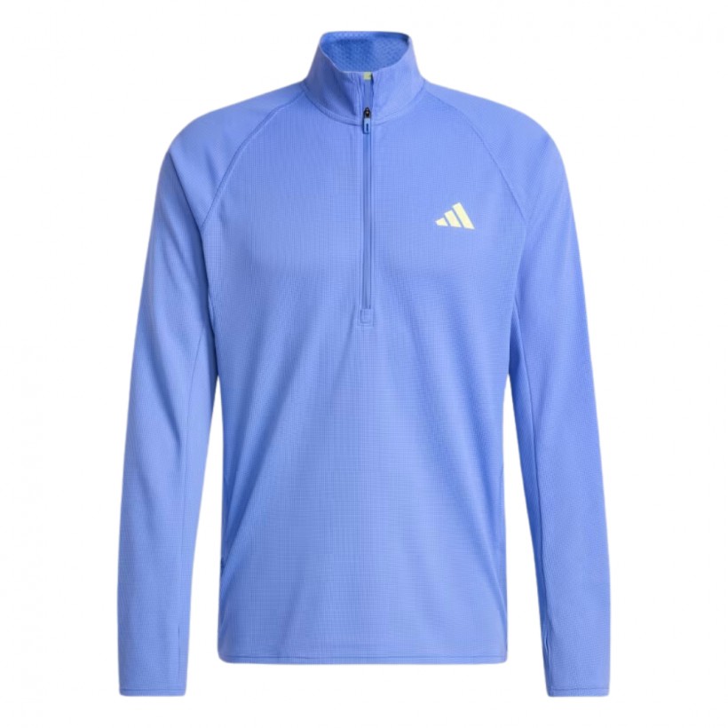 Adidas 1/4 Zip Adizero Langarm T-Shirt Lila Gelb