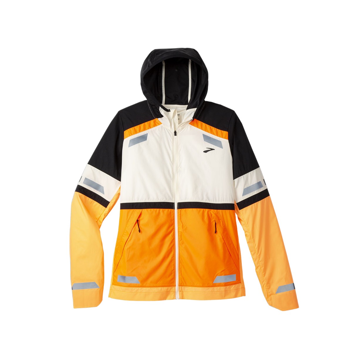 Brooks Run Visible Jacket 2.0 Orange Weiß Schwarz Damenjacke, Größe M