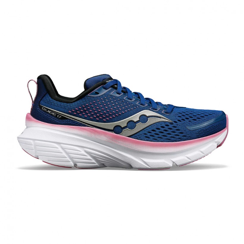 Saucony Guide 17 Wide Blue Pink Grey AW24 Women's Running Shoes