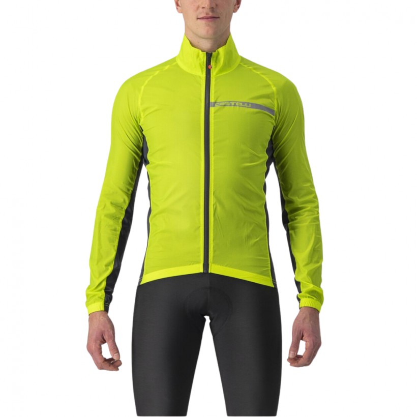 Castelli Squadra Stretch Long Sleeve Jacket Yellow Grey