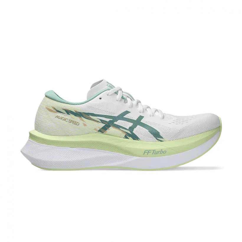 Chaussures Asics Magic Speed 4 Blanc Jaune Femme