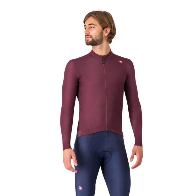 Castelli Espresso Thermal Jersey Bordeaux Red