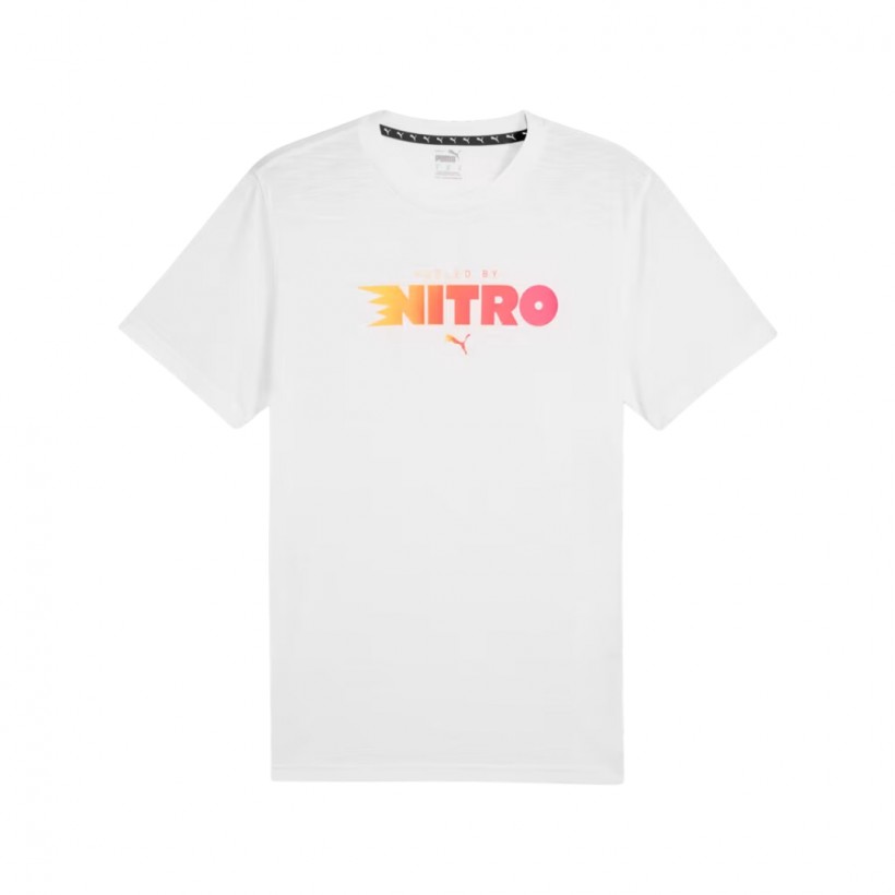 T-shirt Puma Graphic Run Nitro bianca rosa