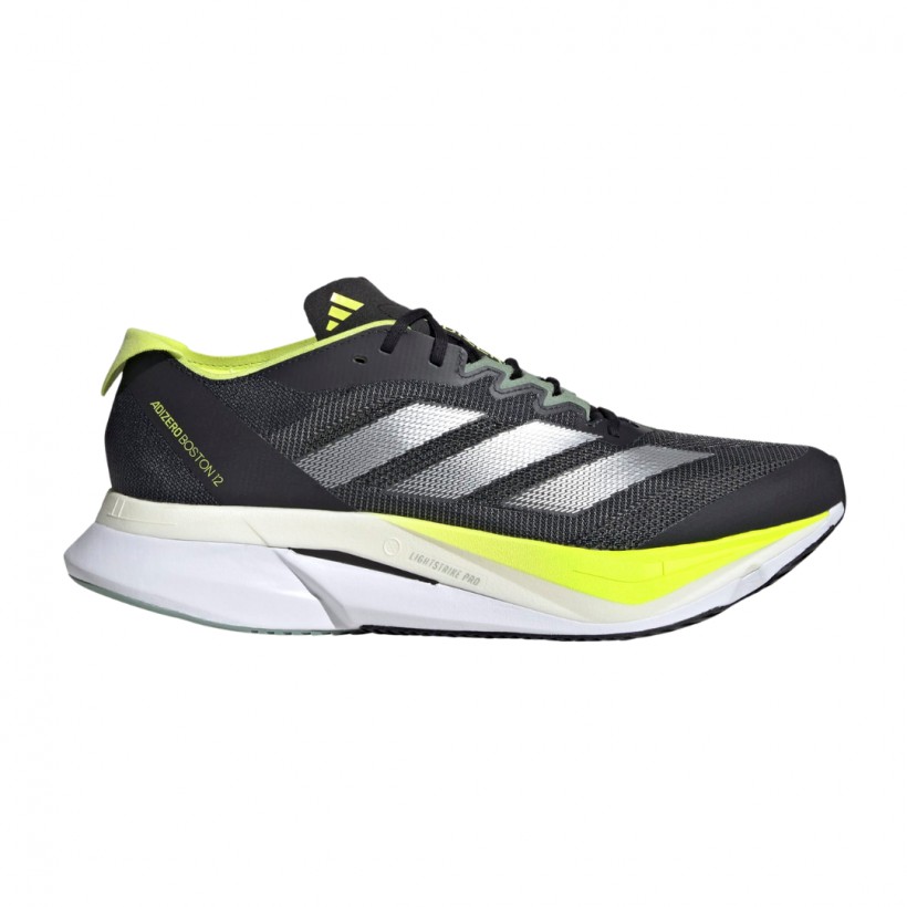 Adidas Adizero Boston 12 Black Yellow SS25 Sneakers