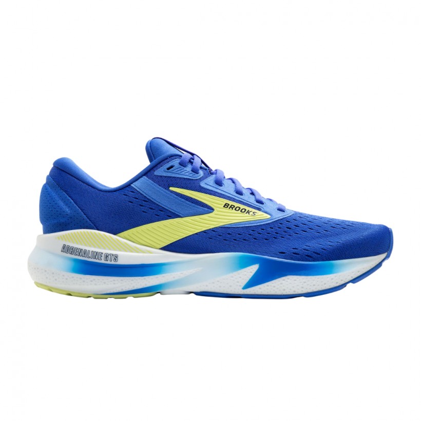 Brooks Adrenaline GTS 24 Wide Blue Yellow SS25 Running Shoes