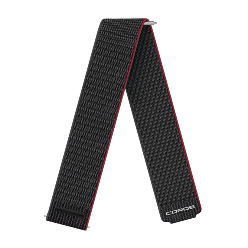 Coros Pace 3 Strap 22mm Nylon Black Red