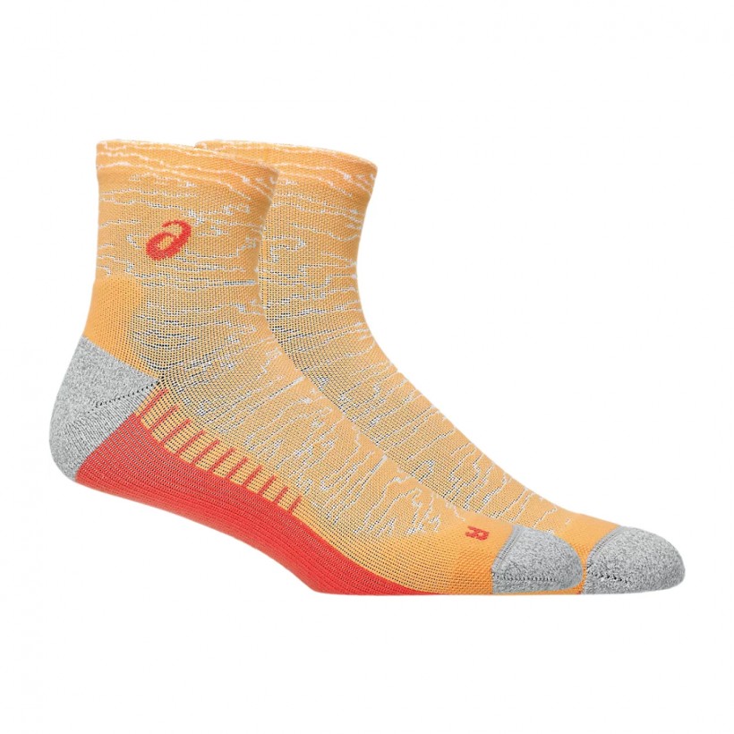 Asics Performance Run Quarter Socks Orange Red