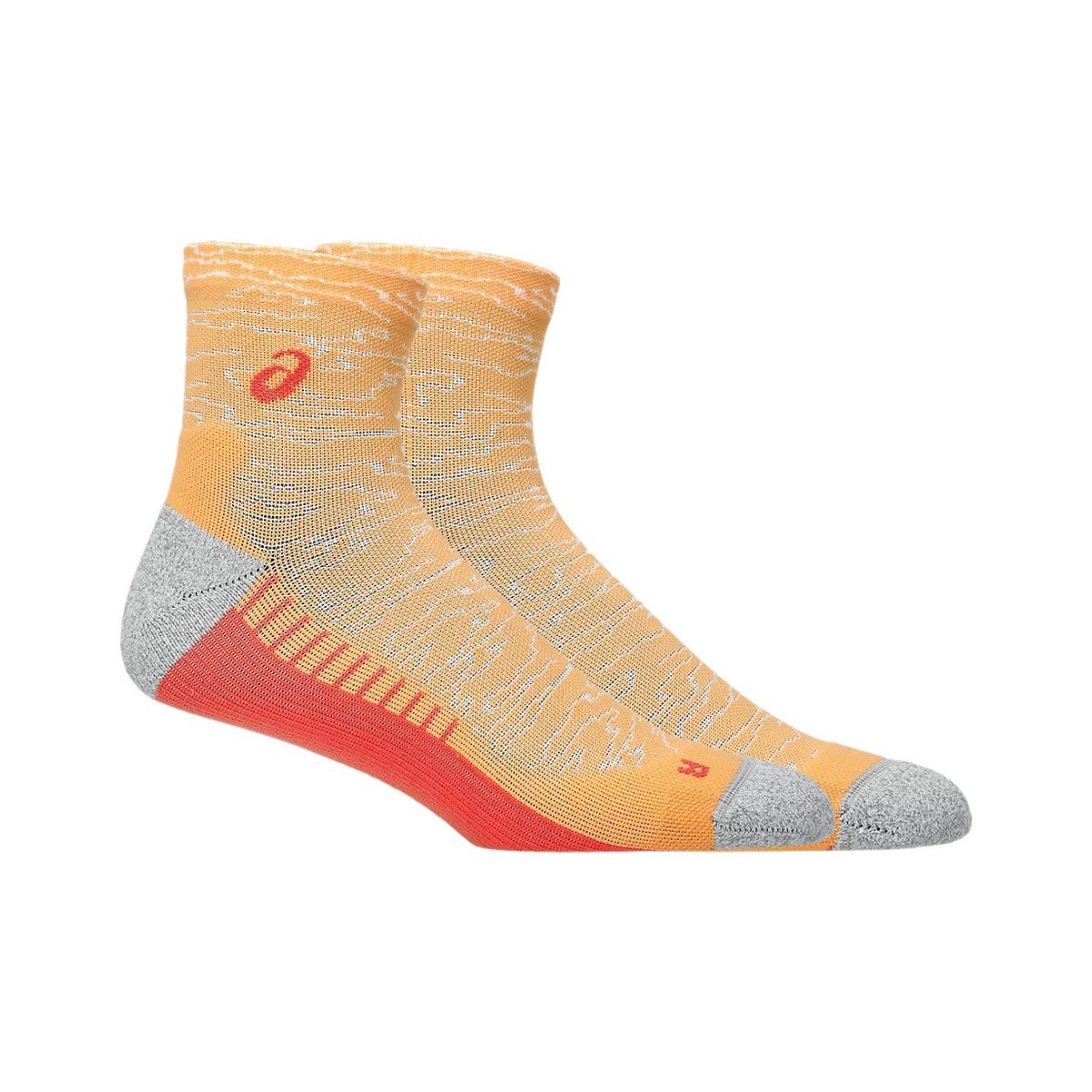 Asics Performance Run Quarter Socken Orange Rot, Größe Größe 4