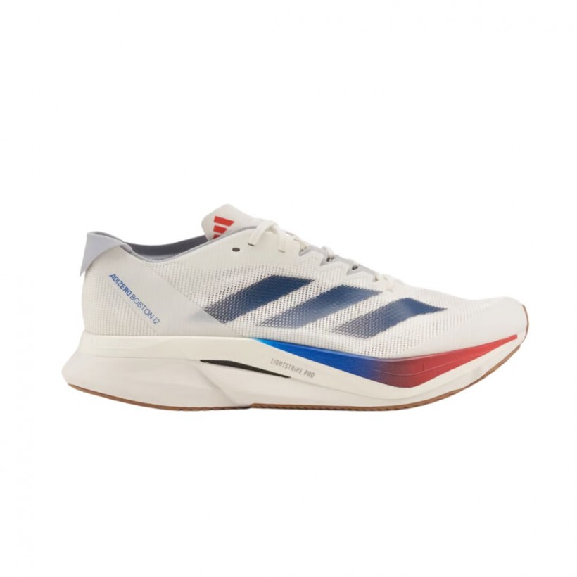 Adidas Adizero Boston 12 White Blue Red SS25 Sneakers