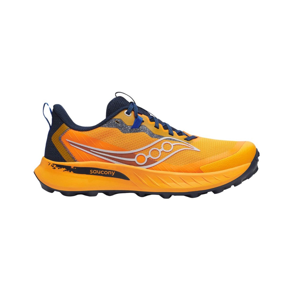 Saucony Peregrine 15 Orange Marineblau SS25, Größe 44 - EUR