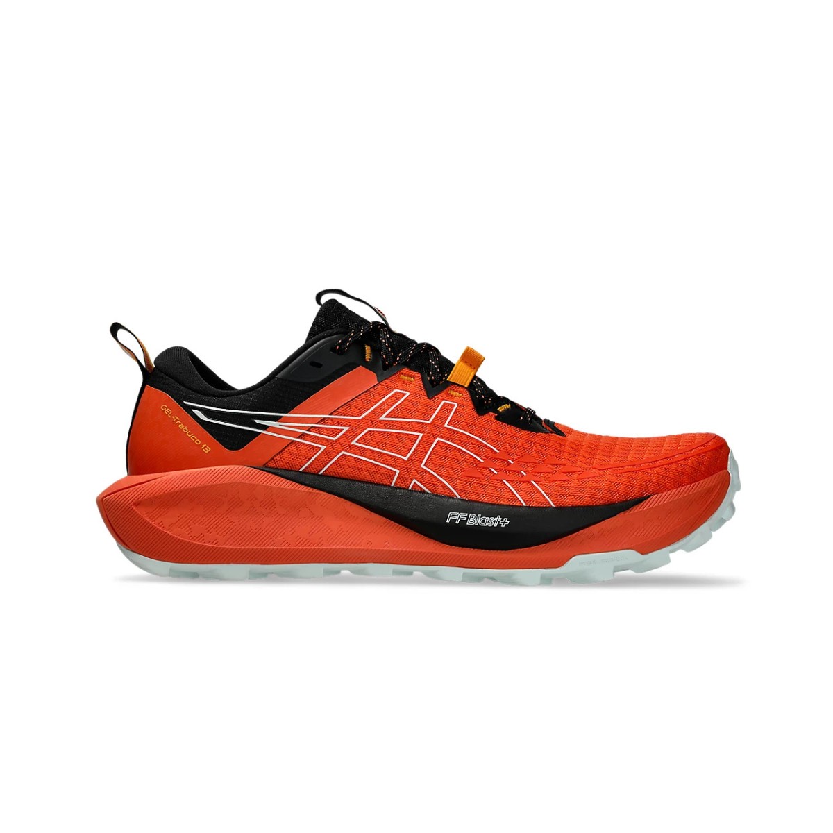 Asics Gel Trabuco 13 Orange Schwarz SS25 Schuhe, Größe 46 - EUR