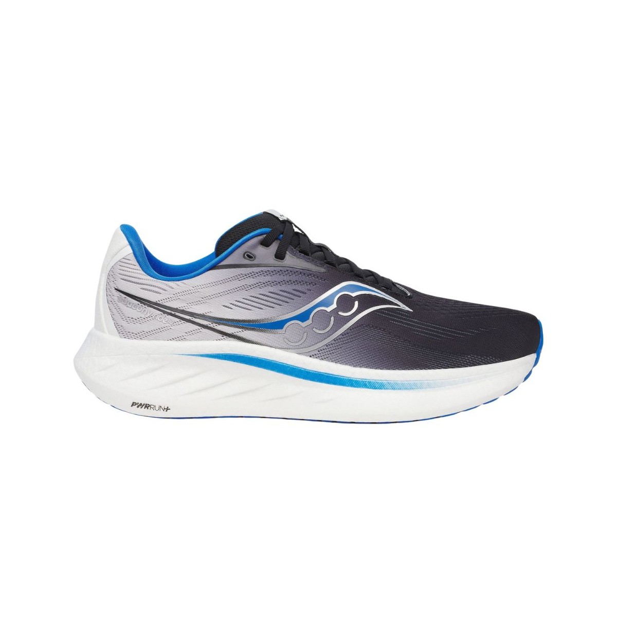 Saucony Ride 18 Schwarz Blau SS25 Schuhe, Größe 46,5 - EUR