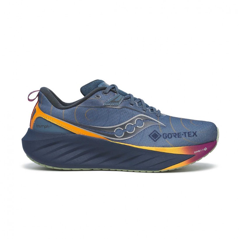 Saucony Triumph 22 GTX Blue Orange SS25 Running Shoes