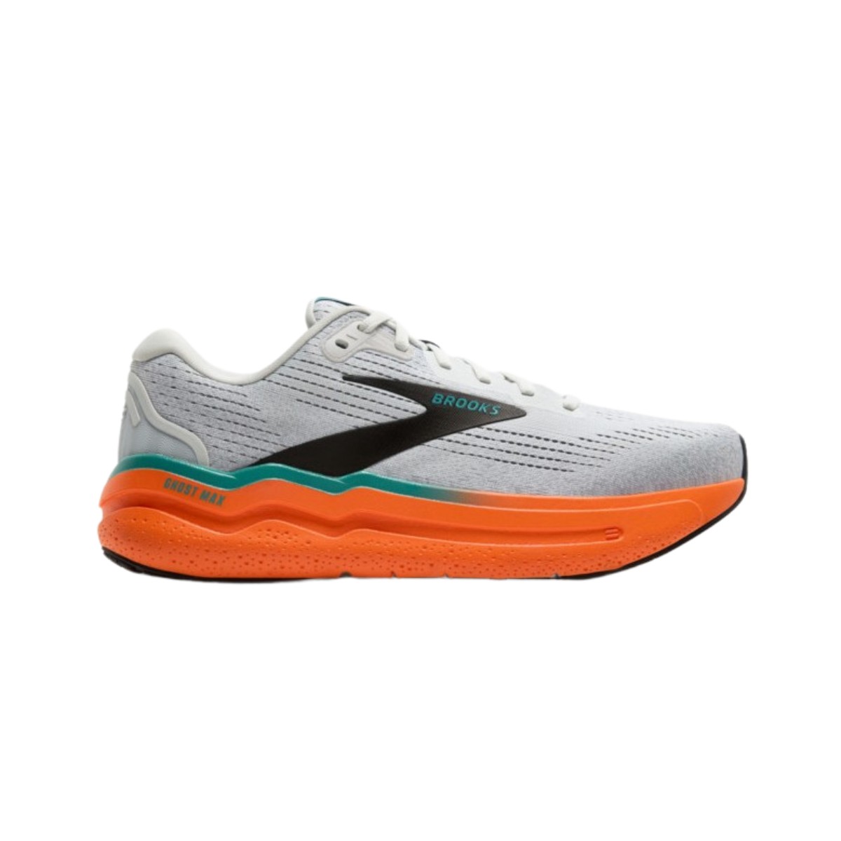 Brooks Ghost Max 2 Weiß Orange SS25 Turnschuhe, Größe 44 - EUR