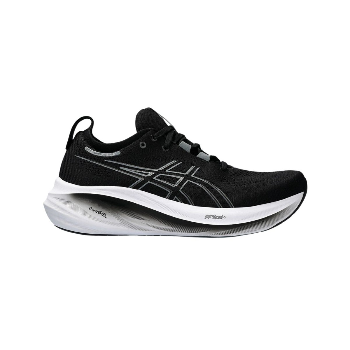 Asics Gel-Nimbus 26 Extra Wide Schwarz Grau SS25 Laufschuhe, Größe 43,5 - EUR