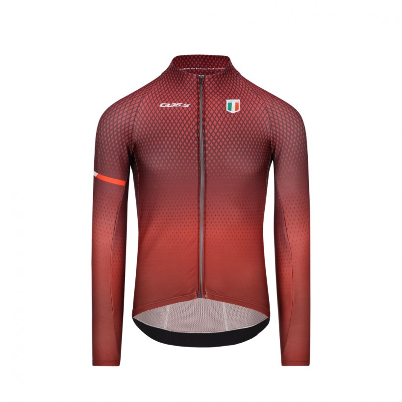 Maillot Q36.5 Gregarius Hybrid Made in Italy à manches longues rouge