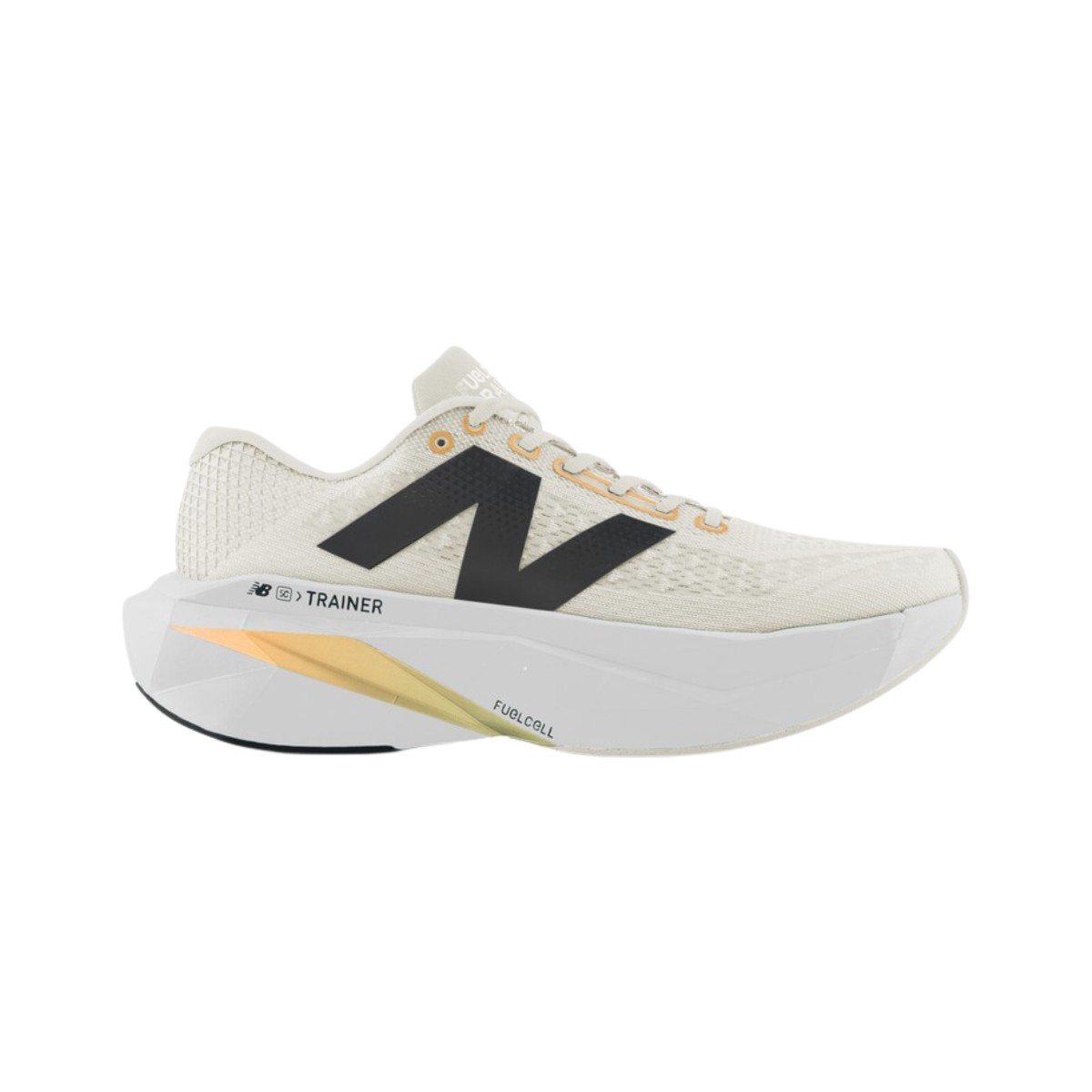 New Balance FuelCell SuperComp Trainer v3 Weiß Beige SS25 Schuhe, Größe 45,5 - EUR