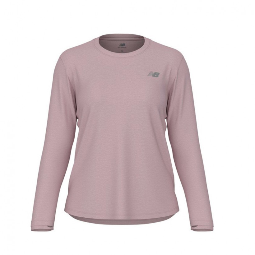 Camiseta New Balance Athletics Manga Larga Rosa Mujer