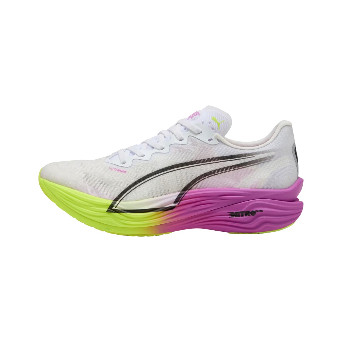 Puma Deviate Nitro Elite 3 Weiß Lila SS25 Schuhe, Größe 40 - EUR