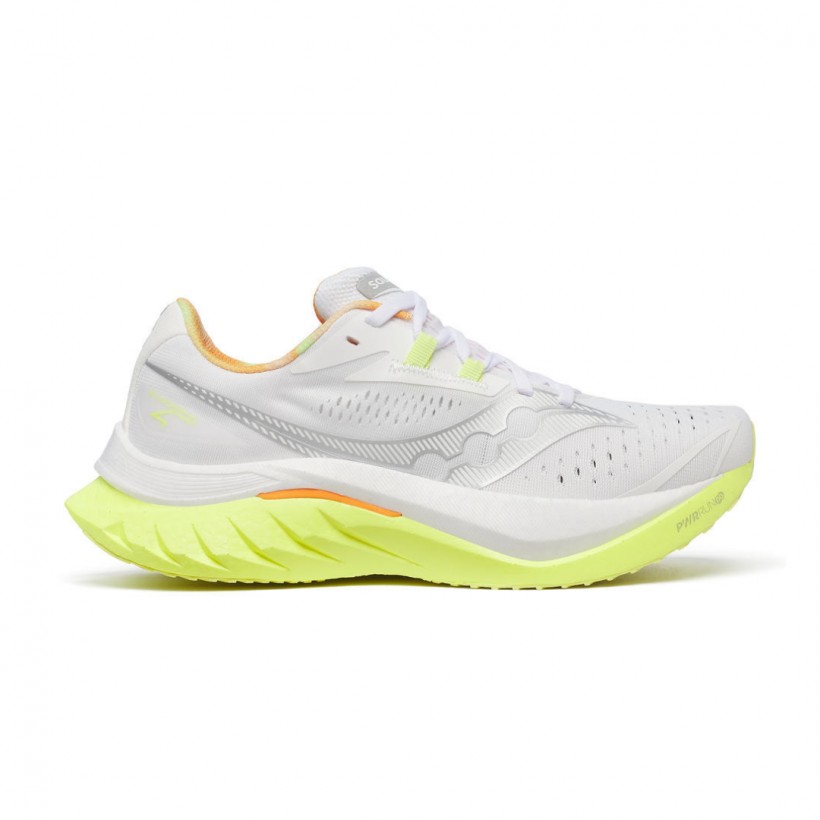 Scarpe Saucony Endorphin Speed 4 Bianco Giallo SS25 Donna