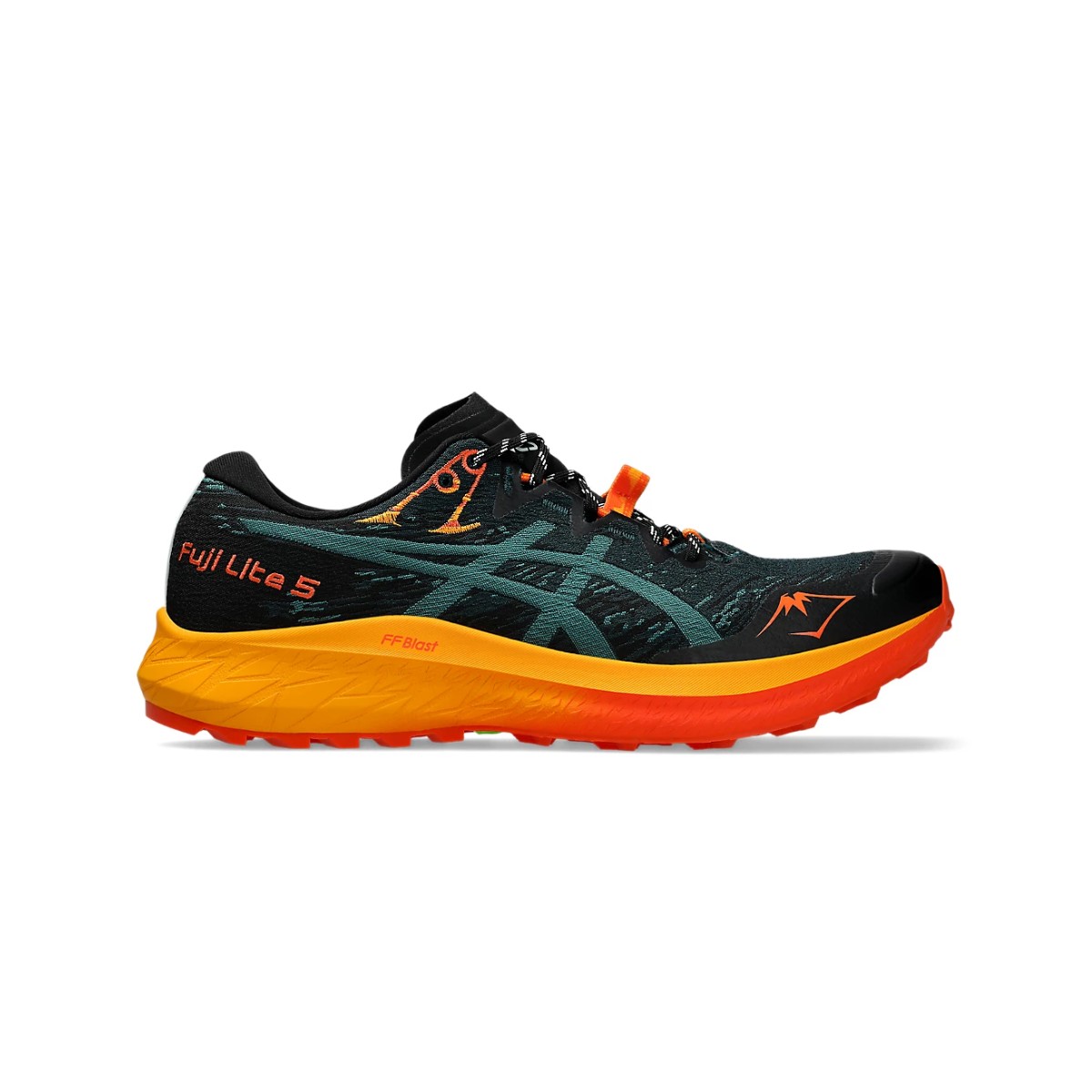 Asics Fuji Lite 5 Grün Orange SS25 Schuhe, Größe 42,5 - EUR