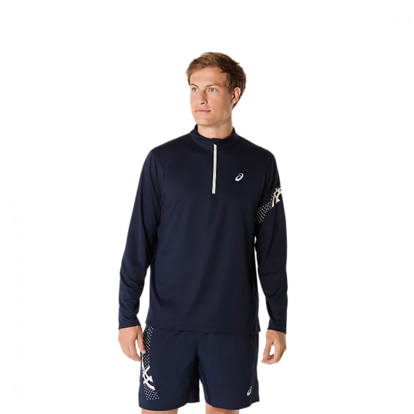 Asics Icon LS 1/2 Zip Langarmshirt Blau