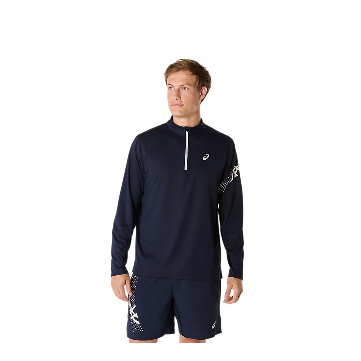 Asics Icon LS 1/2 Zip Langarmshirt Blau, Größe M