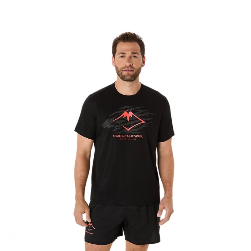 Asics Fujitrail Logo SS T-shirt Black Red