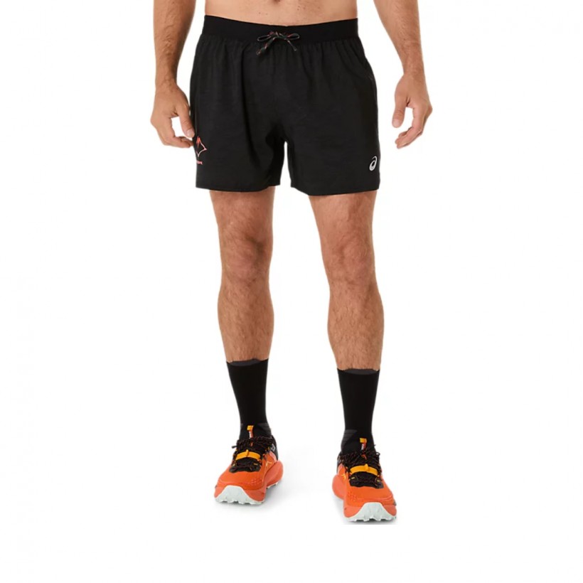 Asics Fujitrail All Over Print 5" Black Shorts