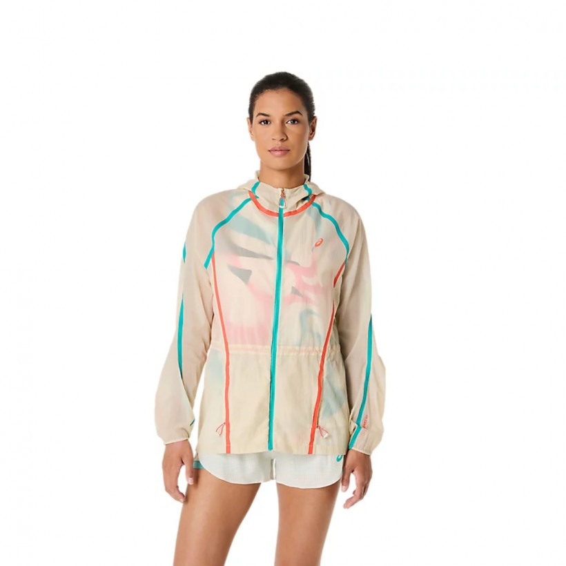 Asics Limited Series Road Packable Beige Jacket for Women