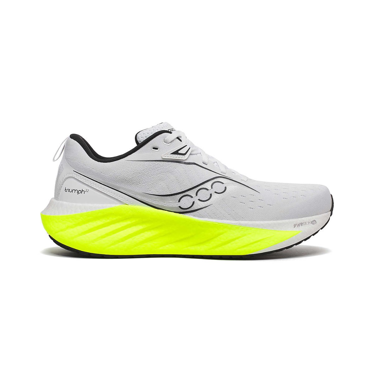 Saucony Triumph 22 Graue Gelbe Schuhe SS25, Größe 43 - EUR