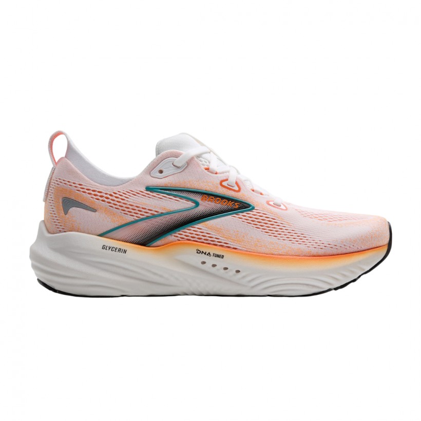 Brooks Glycerin 22 Orange White SS25 Sneakers