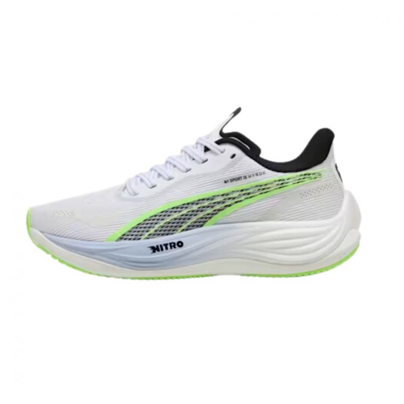 Zapatillas Puma Velocity Nitro 3 Hyrox Blanco Verde SS25 Mujer