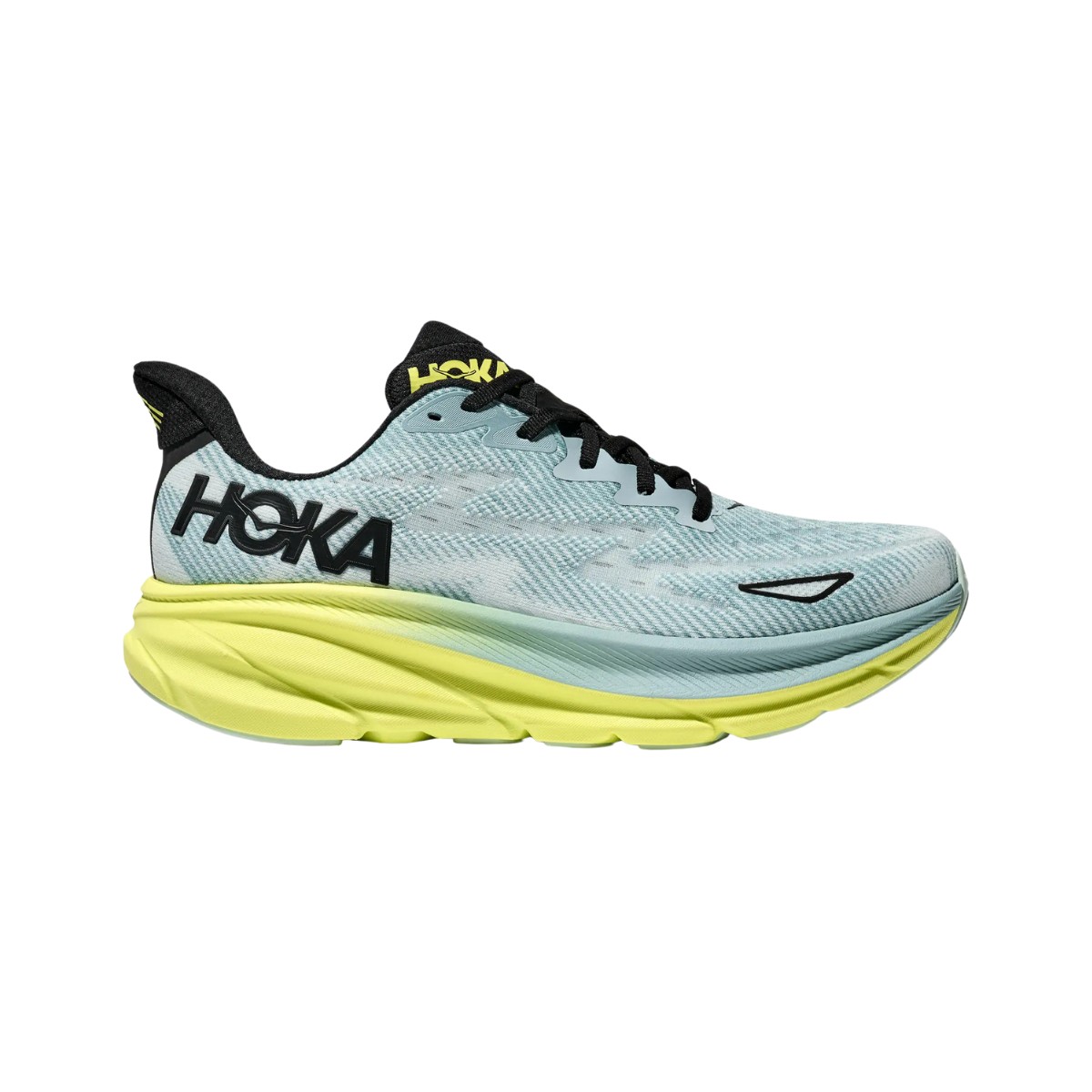 Hoka Clifton 9 Schuhe Blau Gelb SS25, Größe EU 44 2/3