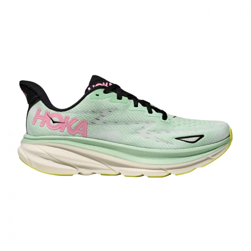 Hoka Clifton 9 Green Pink SS25 Women Shoes