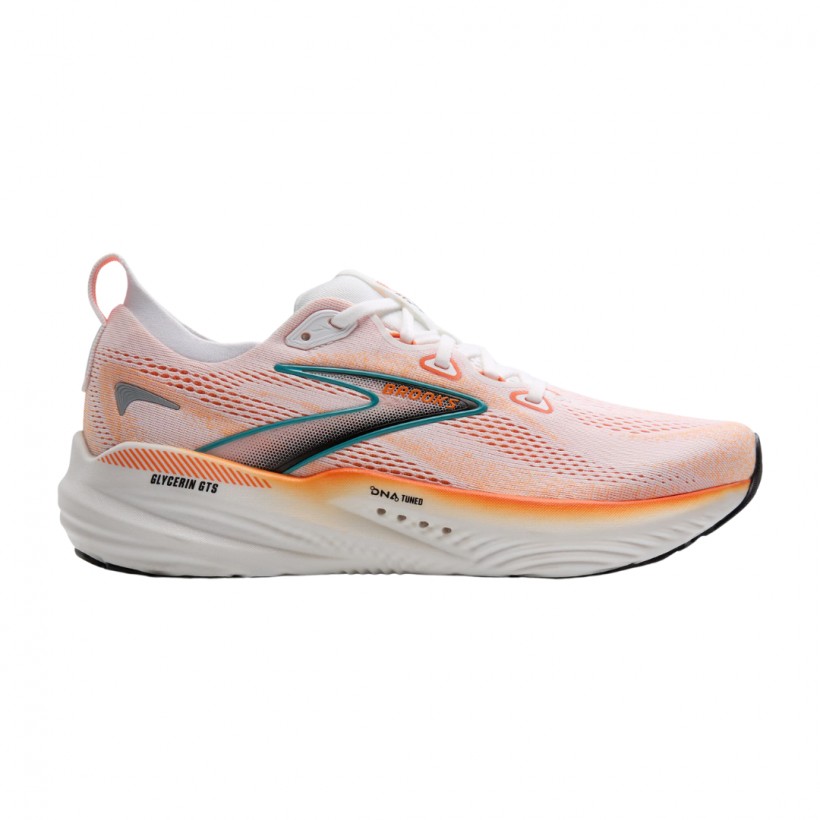 Brooks Glycerin GTS 22 White Orange SS25 Shoes