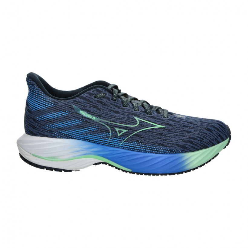 Mizuno Wave Rider 28 Shoes Blue Green SS25