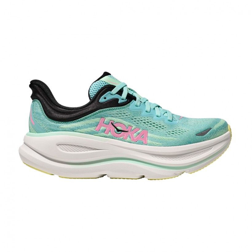 Zapatillas Hoka Bondi 9 Verde Rosa SS25 Mujer