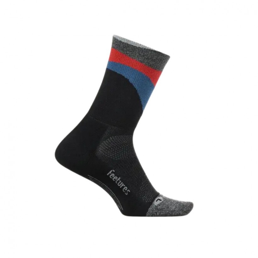 Calze Feetures Elite Ultra Light Mini Crew Nero Rosso Blu