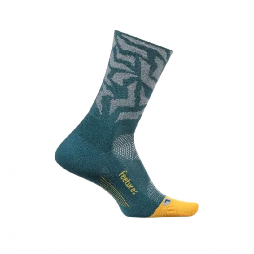 Calcetines Feetures Elite Ultra Light Mini Crew Verde Amarillo