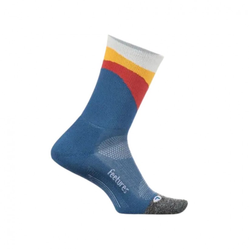 Feetures Elite Ultra Light Mini Crew Socks Blue Red Yellow