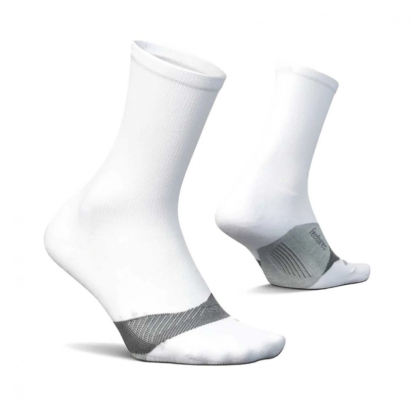 Calcetines Feetures Elite Light Cushion Mini Crew Blanco