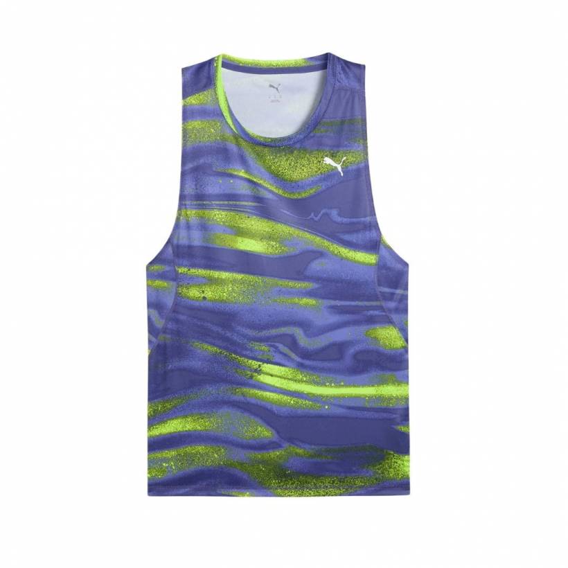 Camiseta Puma Run Velocity Sem Mangas Azul Verde