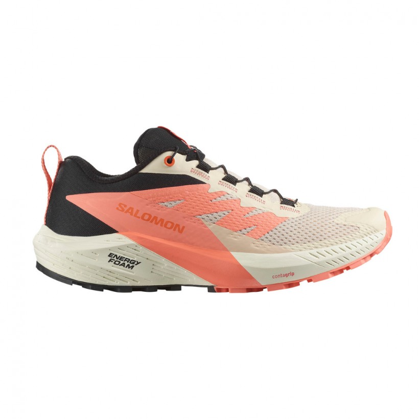 Salomon Sense Ride 5 Shoes Beige Orange SS25 Women