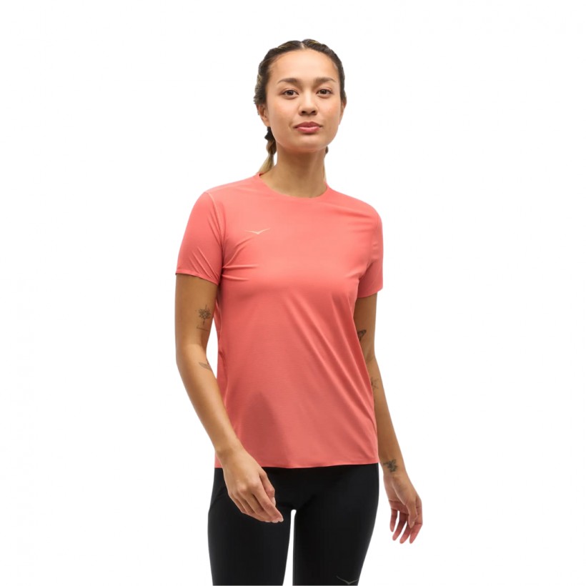 Camiseta Hoka Airolite Vermelho Coral Feminina